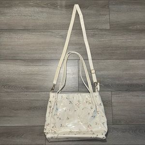 Floral cream shoulder bag